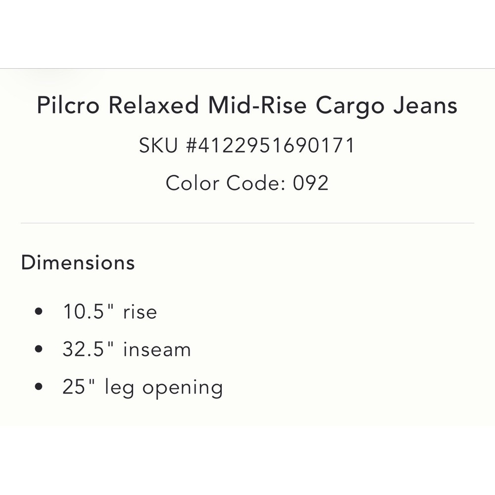 Pilcro Anthropologie Relaxed Mid-Rise Cargo Jeans Light Wash 29 Wide Leg - Picture 3 of 12